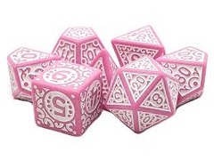 Rune Dice - Magical Rune - White w/pink